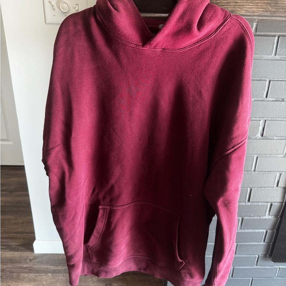 Abercrombie & Fitch Burgundy Oversized Essential Popover Hoodie L Tall